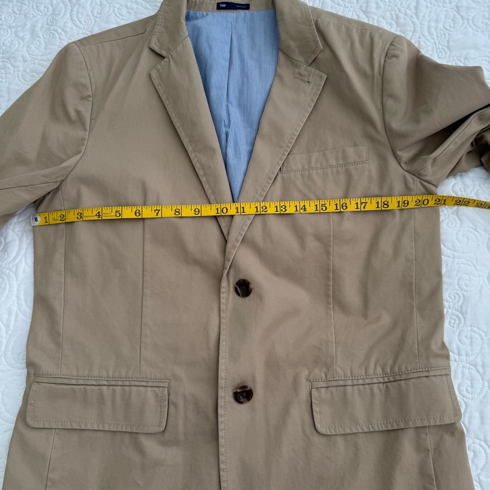 GAP Men's Khaki Twill Blazer Jacket Size Medium - Picture 11 of 13